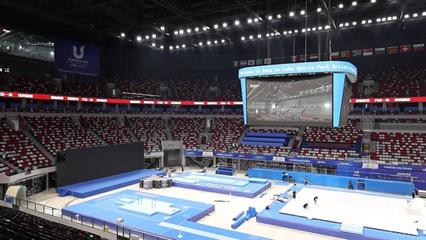 新华全媒+丨构造集约紧凑 记者探访大运会体操比赛场馆